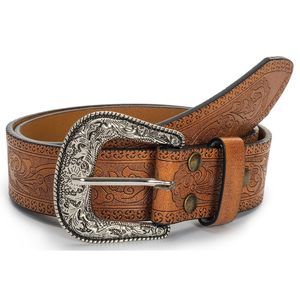 Women Classic-leather-belts - Vintage-western-cowboy Embossed-belts With🦄